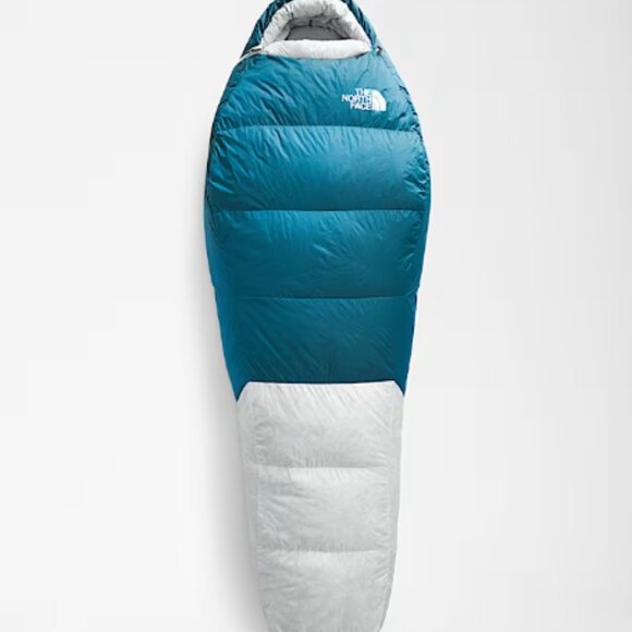 The North Face Blue Kazoo Sleeping Bag Regular Length Grey 700 fill down NWT - Picture 1 of 5